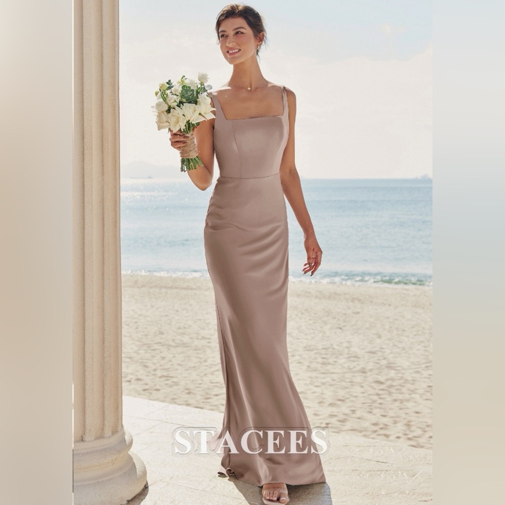 Taupe Bridesmaid Dress - wedding guest dress